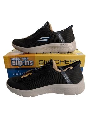 Skechers GO WALK Flex Hands Up Slip Ins Men 7.5 Black Gray 216324